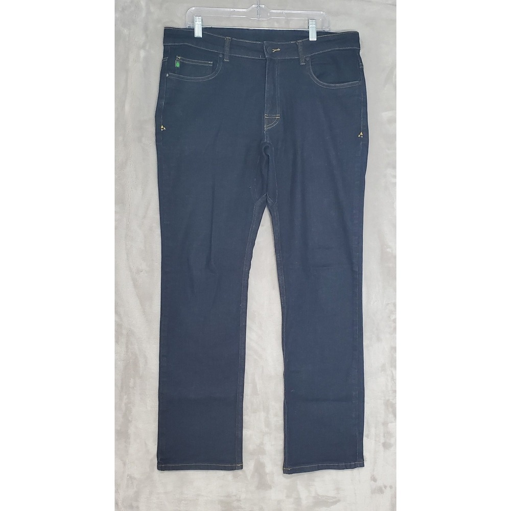 Stio Rivet Jeans Mens Size 36x32 Dark Denim Stretch Straight Cotton Blend EUC